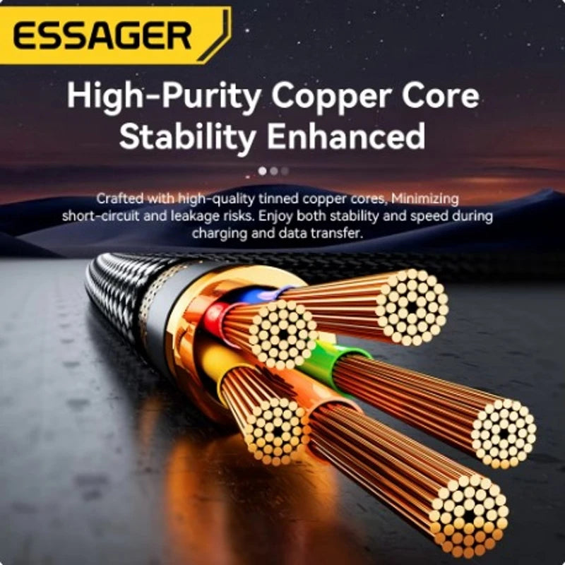 Essager 2 in 1 USB Type C Cable 65W PD Fast Charging Wire Type C To Lightning Cable For iPhone 15 16 Pro Max MacBook iPad Xiaomi