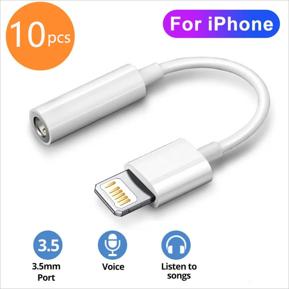 For IOS Adapter to 3.5mm Jack AUX Cable For iPhone 14 13 12 11Pro Max Male to Female Adapter Headphone Converter Audio Splitter