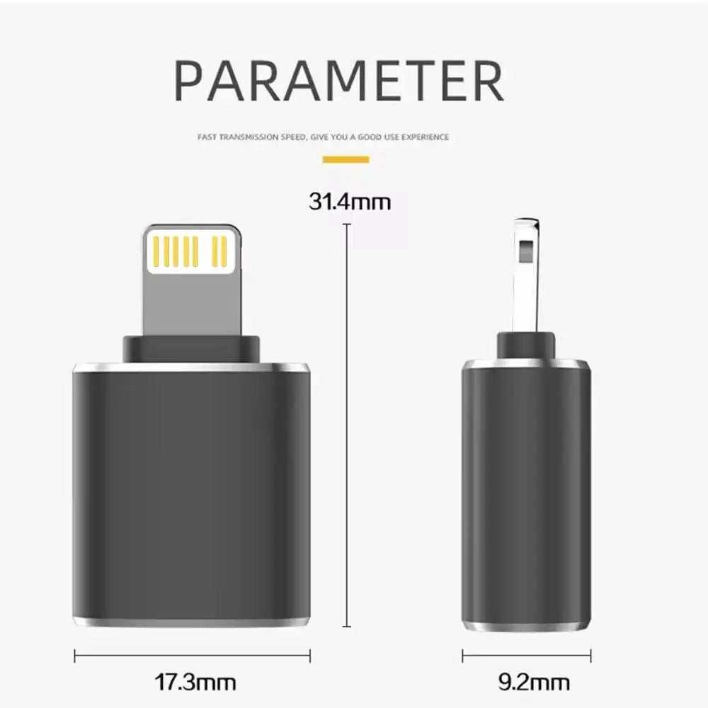 2pcs OTG USB 3.0  Adapter for IPhone 14 13 12  Pro XS Max XR X 8 Plus 7 6s IPad Lightning Male To USB3.0 Adapter for IOS13 Above