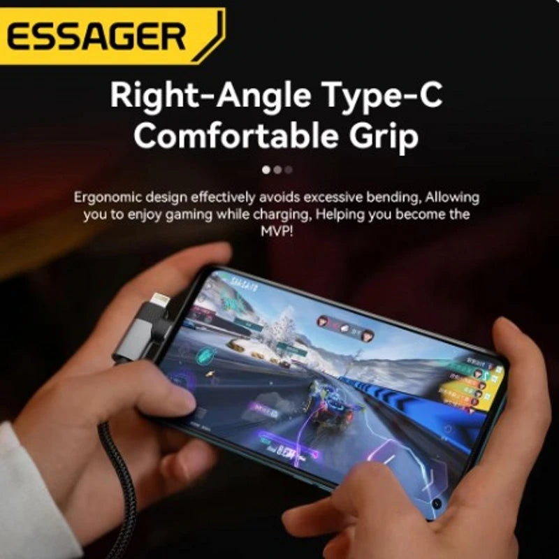 Essager 2 in 1 USB Type C Cable 65W PD Fast Charging Wire Type C To Lightning Cable For iPhone 15 16 Pro Max MacBook iPad Xiaomi